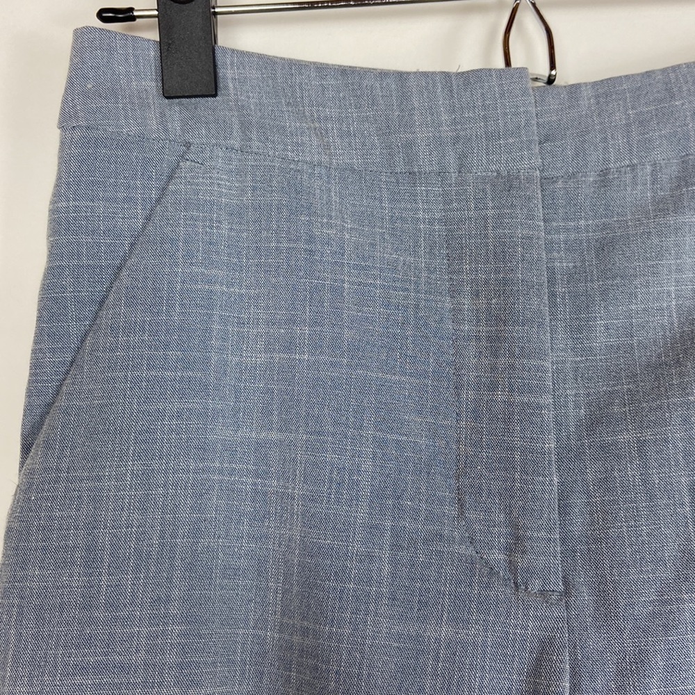 ZARA Blue Pattern Natural Waist Straight Leg Trouser Pants with pockets - Picture 3 of 16